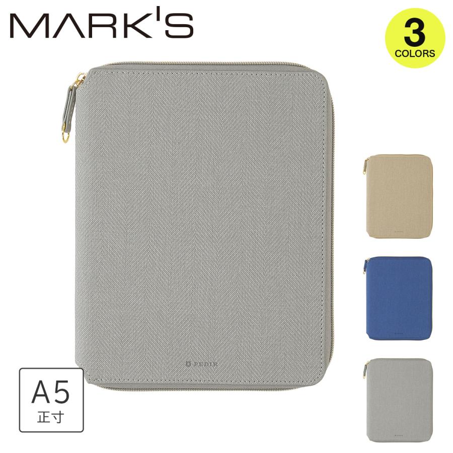 手帳カバー A5正寸 1日1ページ・週間バーチカル用 ラウンドジップカバー ペディール ツイード リフィル(レフィル)別売り EDiT マークス | MARK'S