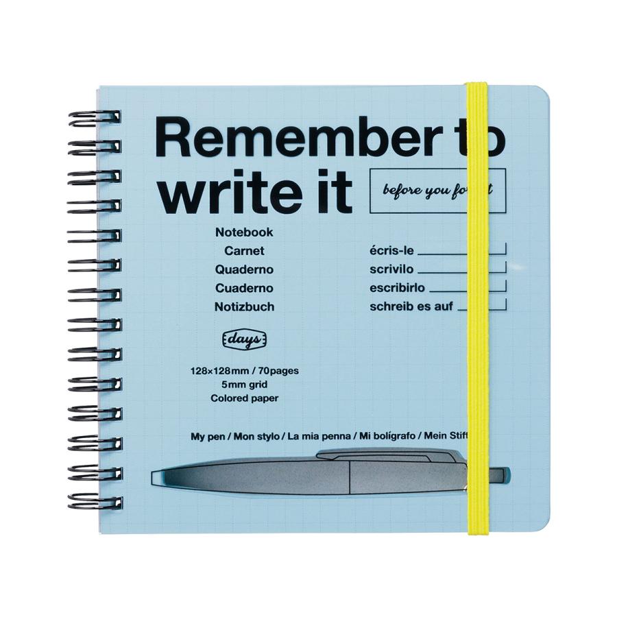 マークスタイル・デイズ 方眼ノート・スクエア ミニノート 128×128mm 5mmグリッド Wリング PVCカバー コンパクト おしゃれ ゴムバンド付き 持ち歩き | MARK'S | 01