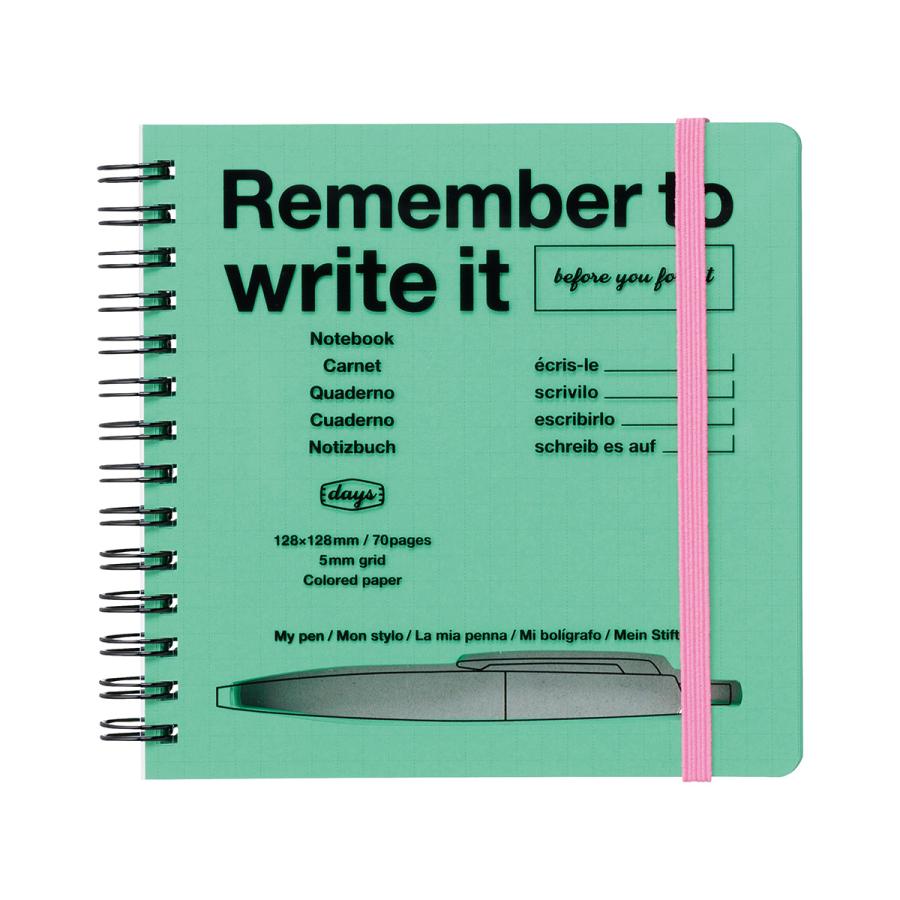 マークスタイル・デイズ 方眼ノート・スクエア ミニノート 128×128mm 5mmグリッド Wリング PVCカバー コンパクト おしゃれ ゴムバンド付き 持ち歩き | MARK'S | 02