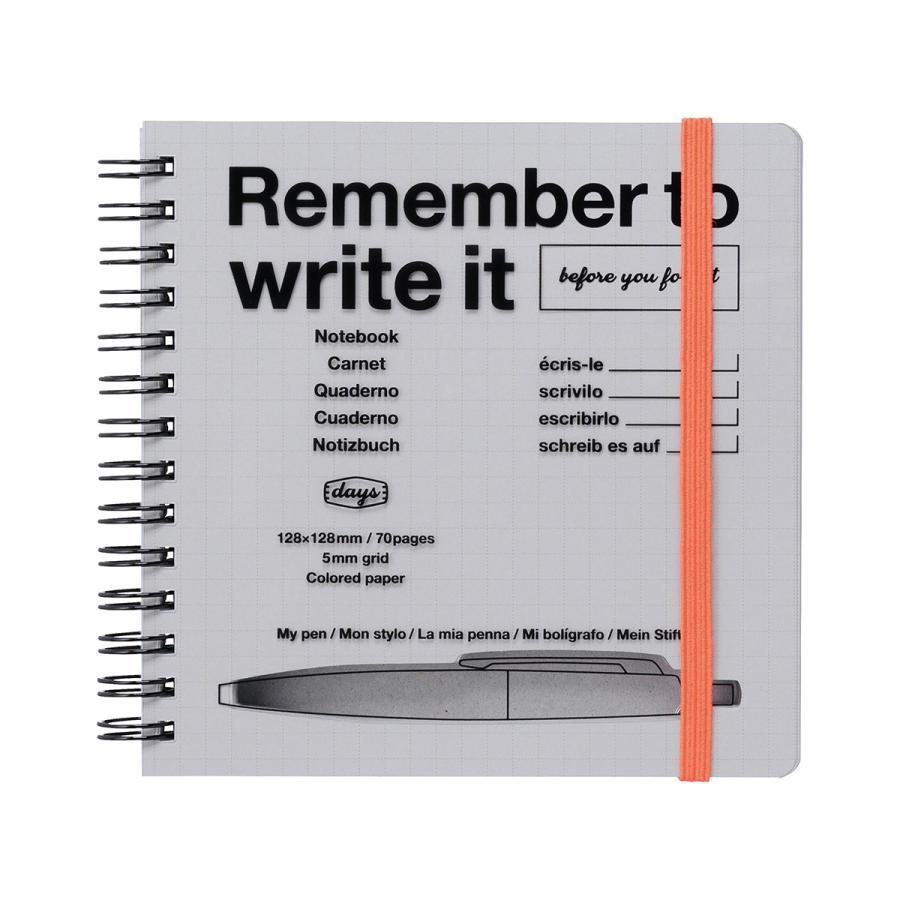 マークスタイル・デイズ 方眼ノート・スクエア ミニノート 128×128mm 5mmグリッド Wリング PVCカバー コンパクト おしゃれ ゴムバンド付き 持ち歩き | MARK'S | 03