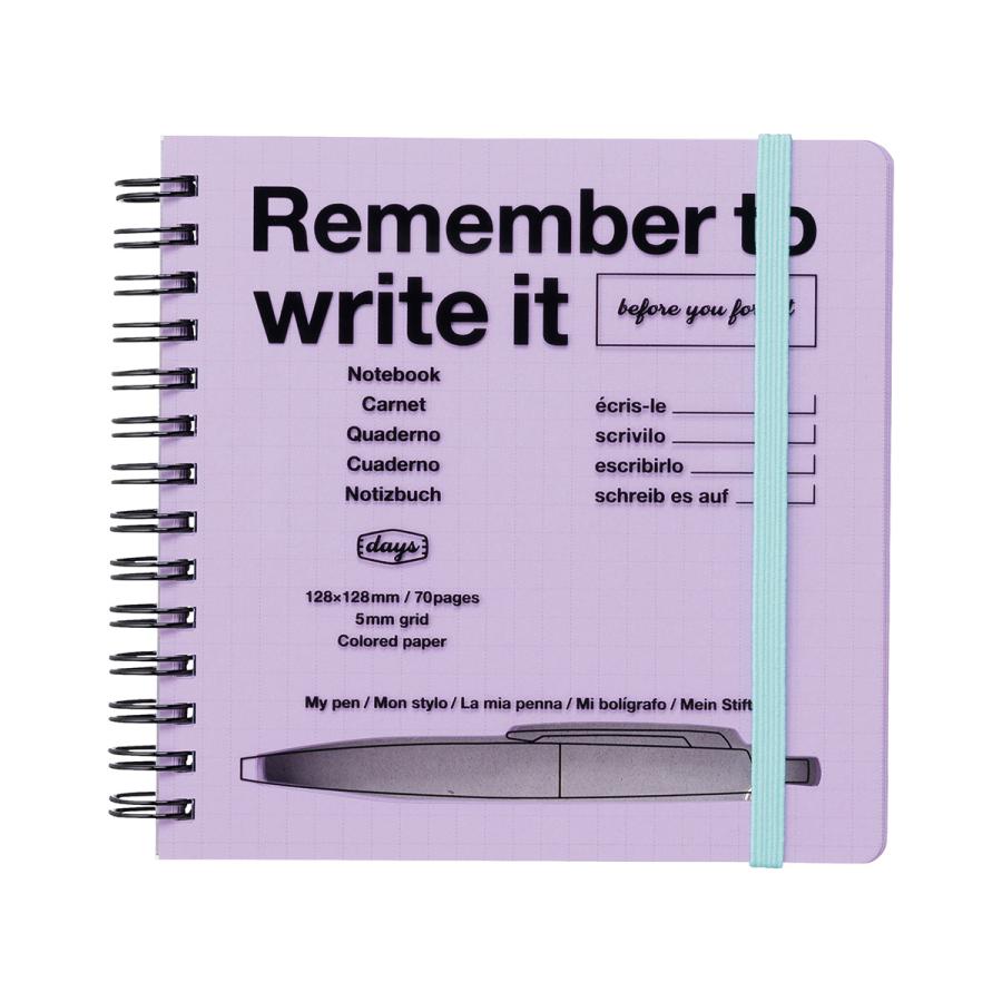 マークスタイル・デイズ 方眼ノート・スクエア ミニノート 128×128mm 5mmグリッド Wリング PVCカバー コンパクト おしゃれ ゴムバンド付き 持ち歩き | MARK'S | 05