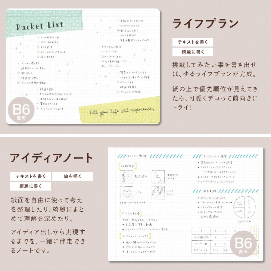 手帳用紙を使った小さな方眼ノート・B7・PVCカバー付き 日記帳 メモ帳 YOSHIKI OKAMURA 岡村芳樹 EDiT マークス おしゃれ かわいい ギフト プレゼント | MARK'S | 15