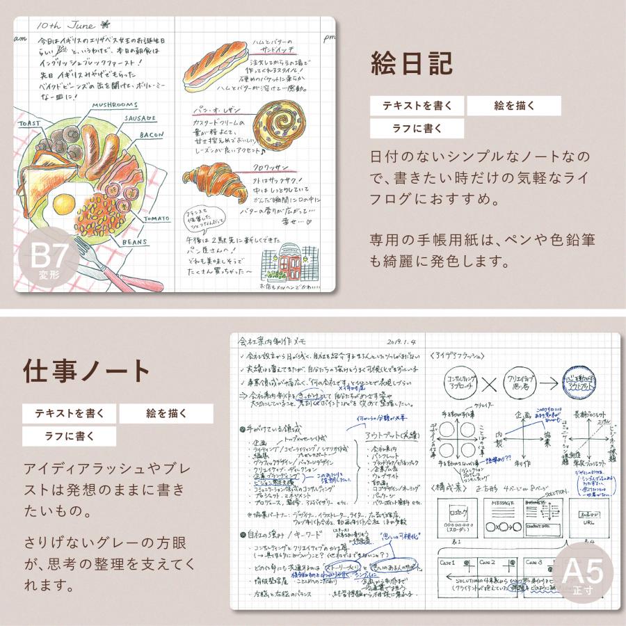 手帳用紙を使った小さな方眼ノート・B7・PVCカバー付き 日記帳 メモ帳 YOSHIKI OKAMURA 岡村芳樹 EDiT マークス おしゃれ かわいい ギフト プレゼント | MARK'S | 14