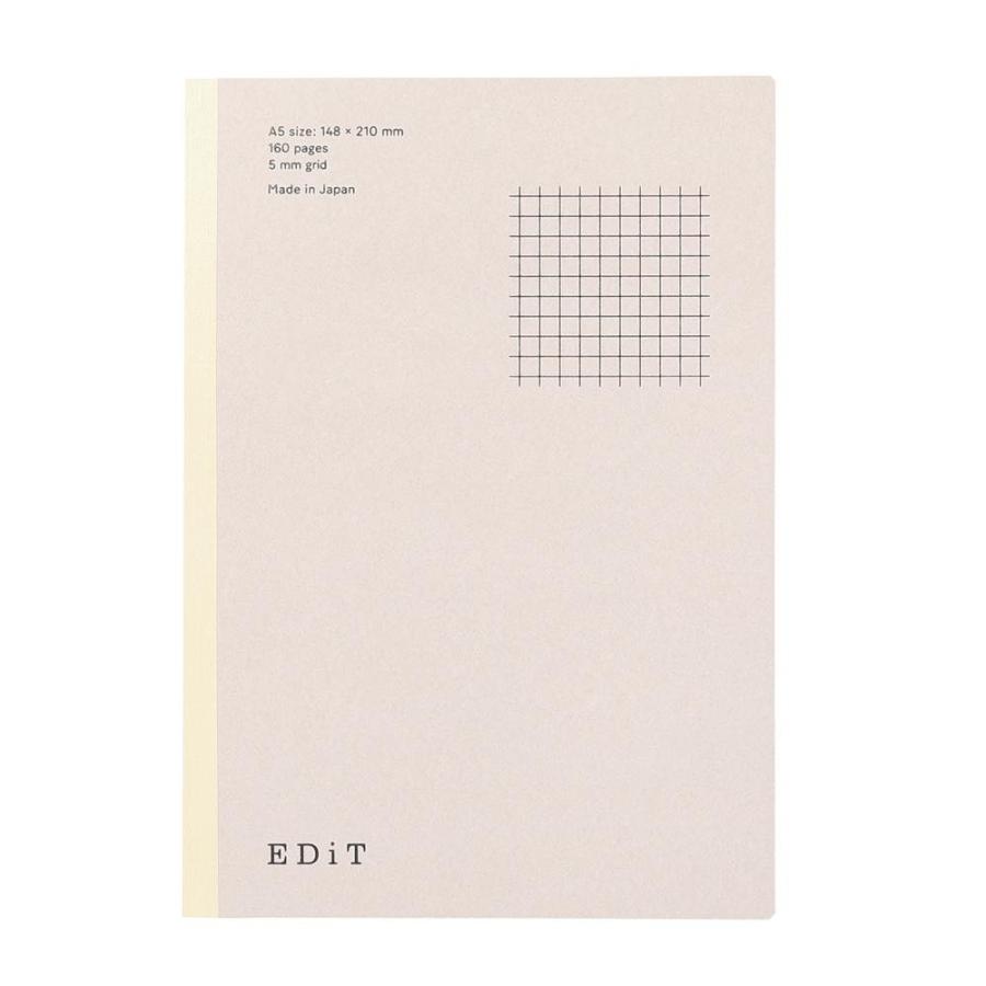 EDiT マークス 手帳用紙を使ったノート・A5・160ページ 5mm方眼罫 7mm横罫 無地 切り離せる 薄い 軽い 薄型 軽量 思考ノート 会議 記録 スケッチ シンプル | MARK'S | 01