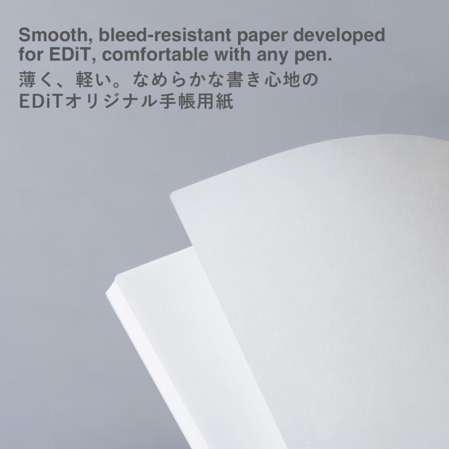 EDiT マークス 手帳用紙を使ったノート・A6・160ページ 5mm方眼罫 7mm横罫 無地 切り離せる 薄い 軽い 薄型 軽量 思考ノート 会議 記録 スケッチ シンプル | MARK'S | 05