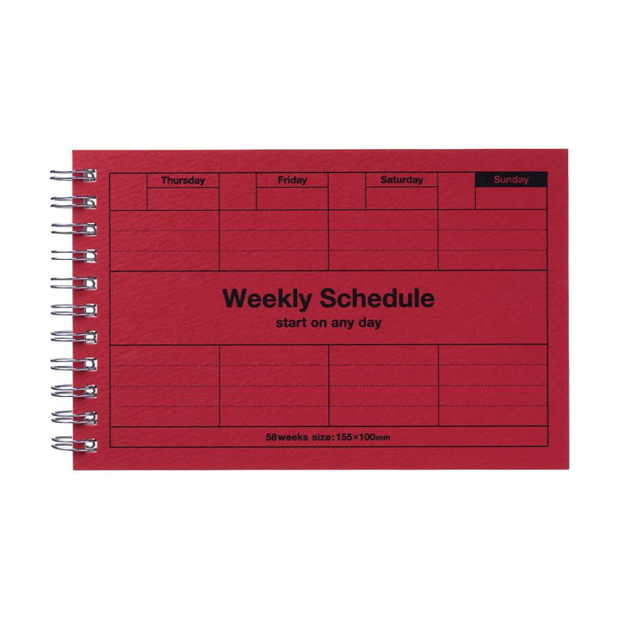 手帳 スケジュール帳 日付フリー ウィークリースケジュール 週間バーチカル A6変型 マークス スケジュールノート シンプル ギフト プレゼント | MARK'S | 05