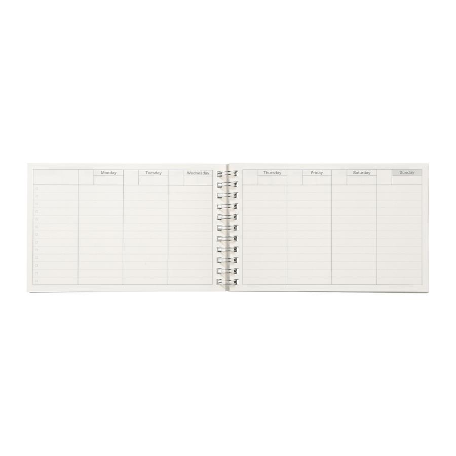 マークス 手帳 スケジュール帳 日付フリー 週間バーチカル A6変型 日付フリー・ウィークリースケジュール 120ページ 58週分 TODO管理 Wリング コンパクト | MARK'S | 06