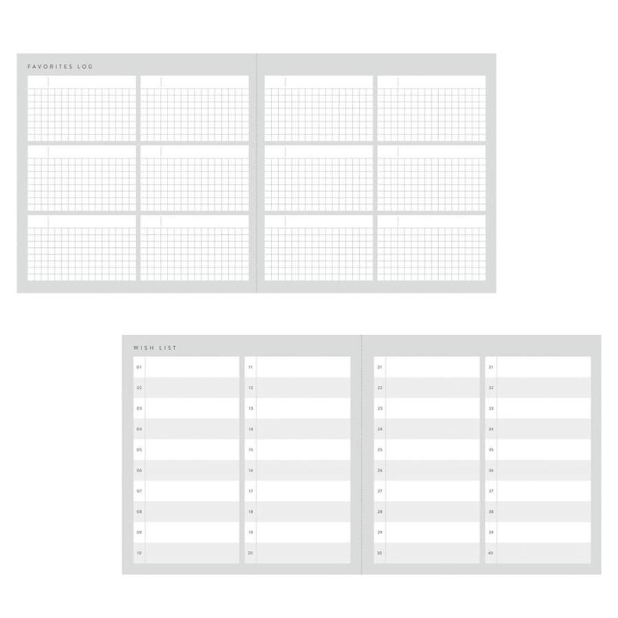 ファンログ マークスのログダイアリー・日付フリー・デイリー・ポケット ライフログ 日記帳 手帳デコ スケジュール帳 １日１ページ 日付無し パステルカラー | MARK'S | 09