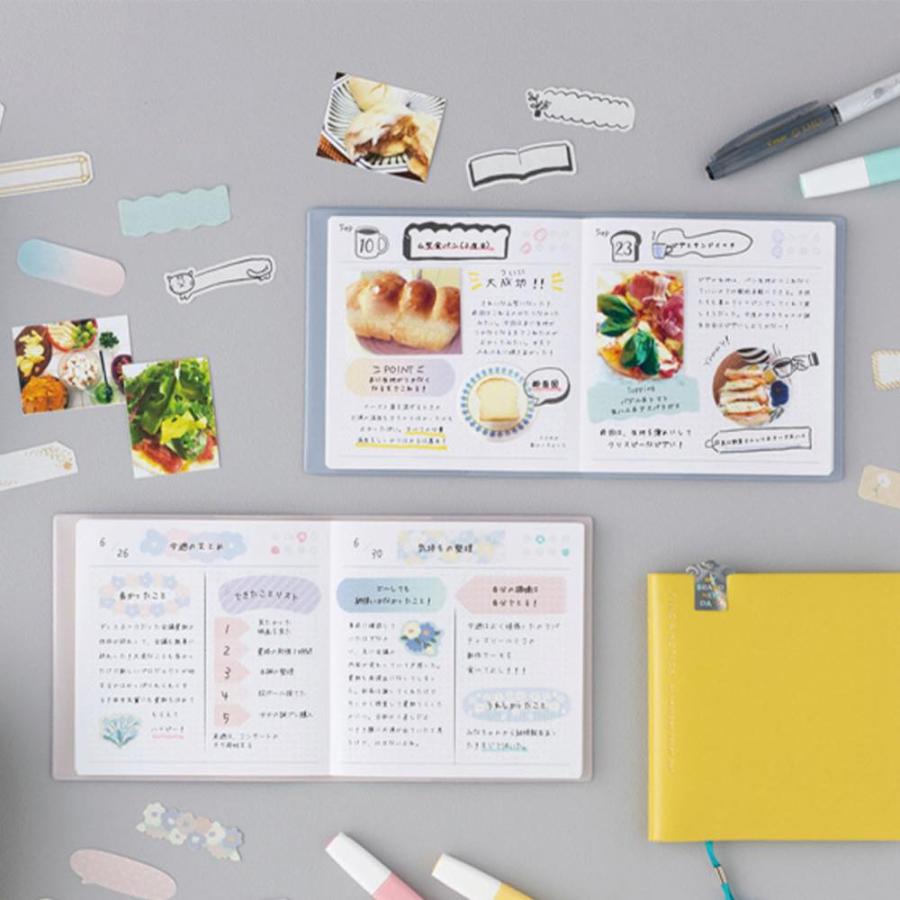 ファンログ マークスのログダイアリー・日付フリー・デイリー・ポケット ライフログ 日記帳 手帳デコ スケジュール帳 １日１ページ 日付無し パステルカラー | MARK'S | 12