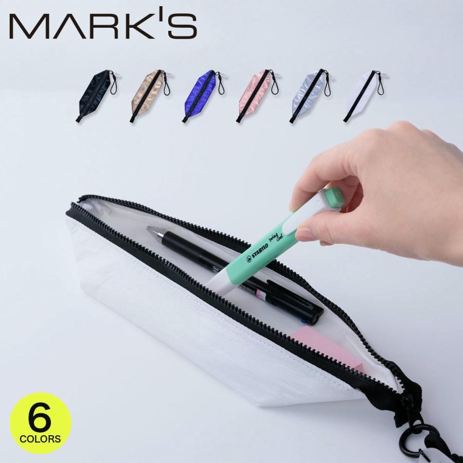 ハンドストラップ コレクション マークス ペンケース ペンポーチ 小学生 中学生 高校生 大容量 シンプル 筆箱 ポーチ 軽量 メタリック 光沢 ユニセックス | MARK'S