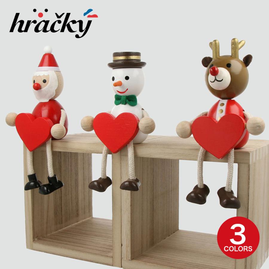 可愛い☆クリスマス☆トナカイ☆ハート MARK'S 【30％OFF・旧モデル】木の人形・ハート サンタ 雪だるま