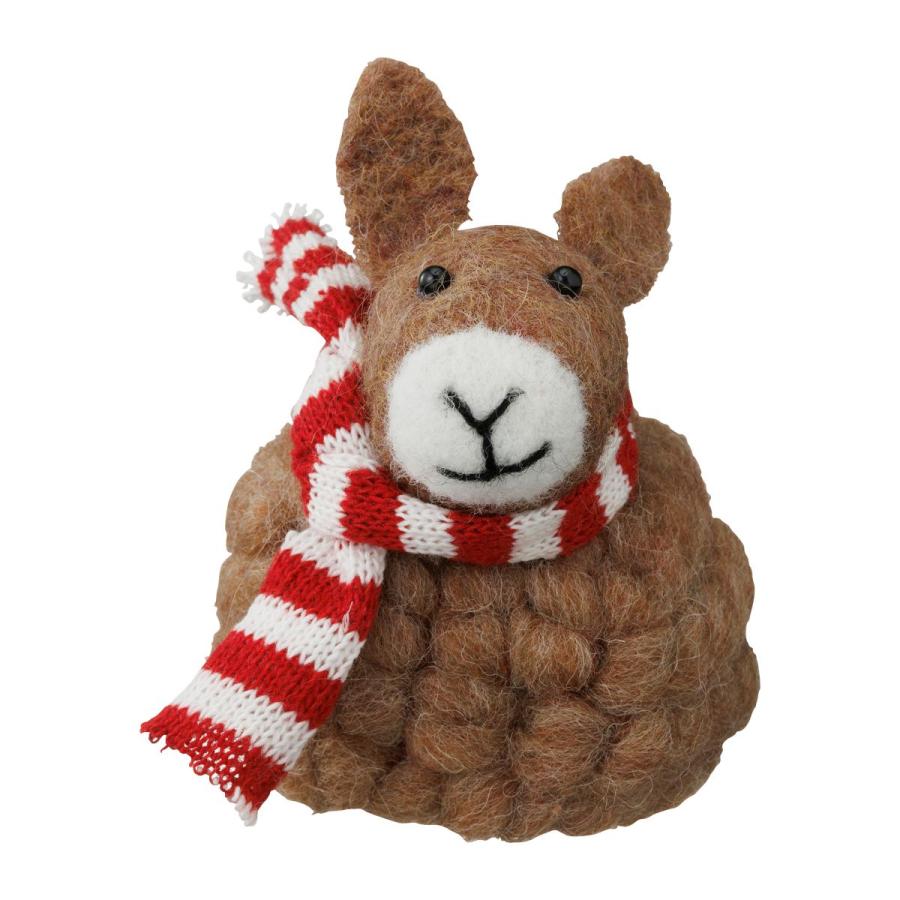 モコモコアニマル・ウサギ クリスマス 飾り 雑貨 インテリア 飾り置物 プチギフト うさぎ ラビット マークス X'mas かわいい プレゼント | MARK'S | 01