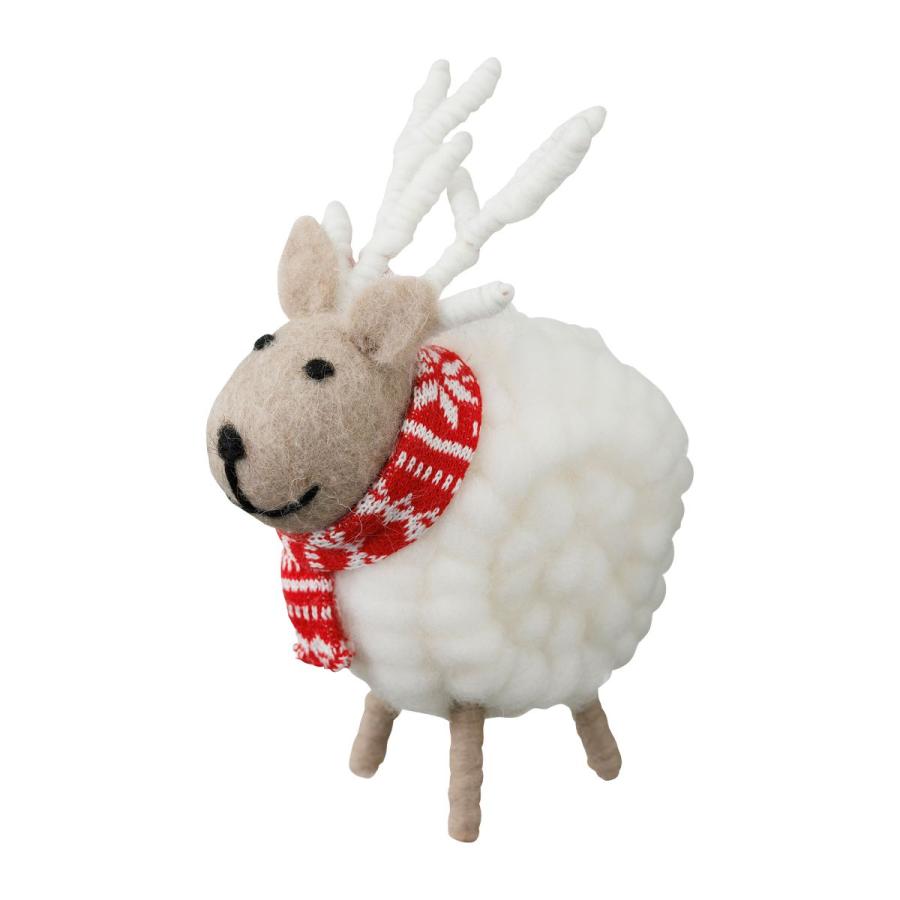 モコモコアニマル・トナカイ クリスマス 飾り 雑貨 インテリア 飾り置物 プチギフト トナカイ マークス かわいい X'mas プレゼント | MARK'S | 03