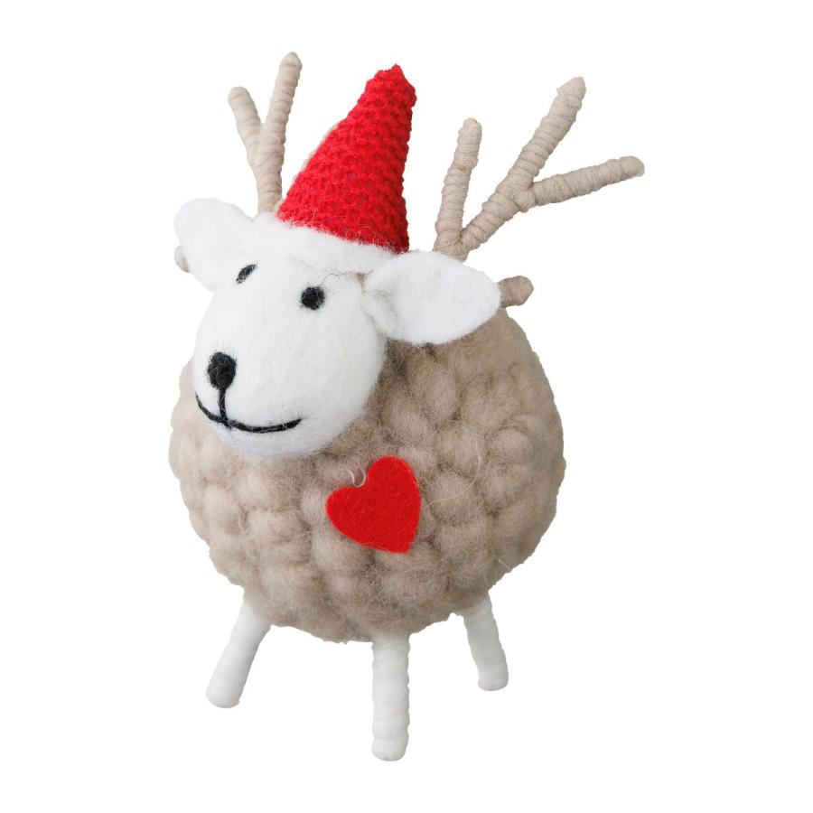 モコモコアニマル・オトナ クリスマス 飾り 雑貨 インテリア 飾り置物 プチギフト ヒツジ トナカイ シカ マークス かわいい X'mas プレゼント | MARK'S | 05