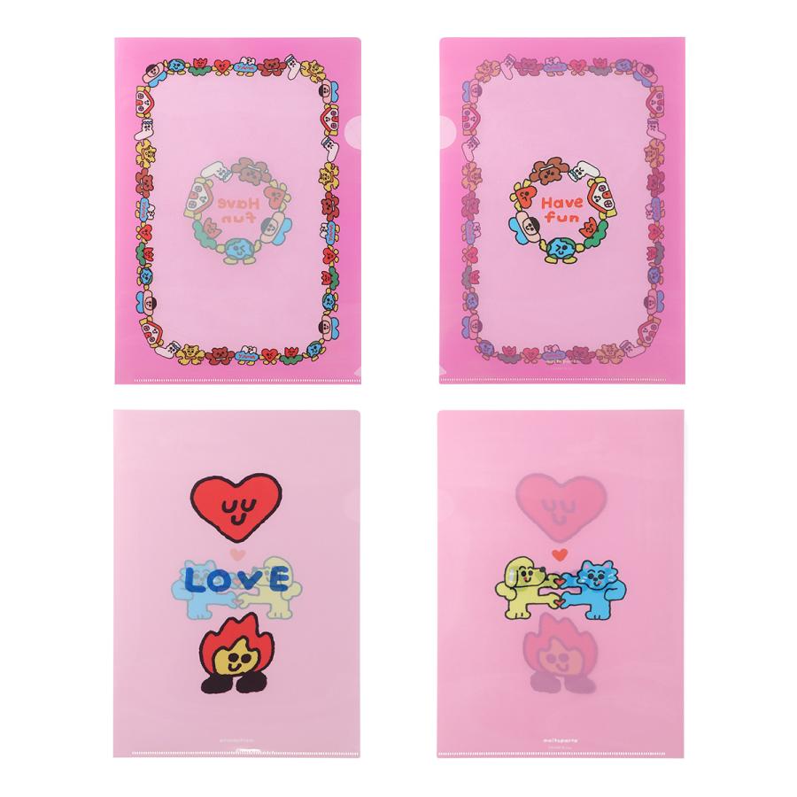 マイトパルタ クリアファイル・A4 maitoparta ドキュメントファイル 書類整理 ポップ 2枚セット かわいい クリアホルダー ファイル マークス | MARK'S | 05