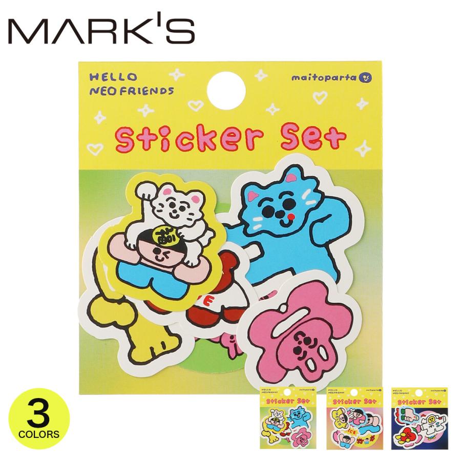 マイトパルタ ステッカーセット maitoparta シール ウサギ 少年 クマ 地球 かわいい デコ マークス | MARK'S