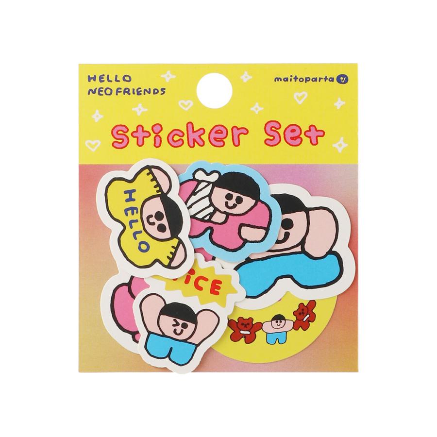 マイトパルタ ステッカーセット maitoparta シール ウサギ 少年 クマ 地球 かわいい デコ マークス | MARK'S | 01