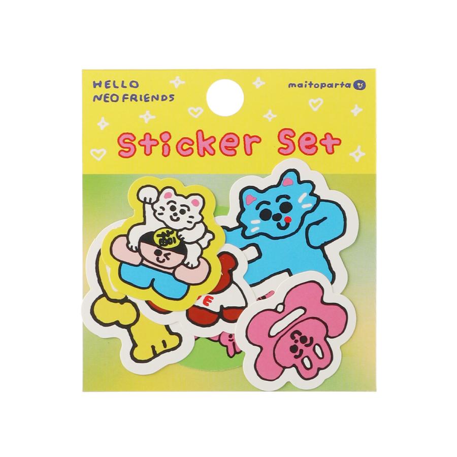 マイトパルタ ステッカーセット maitoparta シール ウサギ 少年 クマ 地球 かわいい デコ マークス | MARK'S | 02