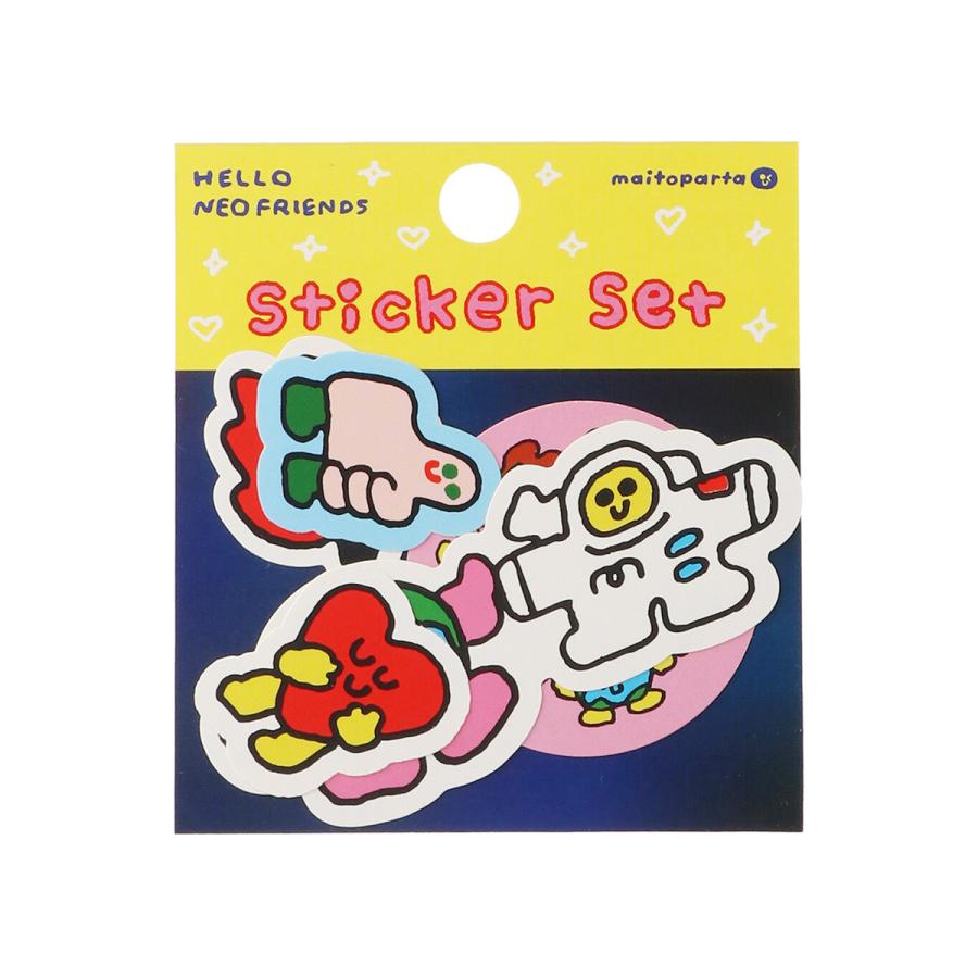 マイトパルタ ステッカーセット maitoparta シール ウサギ 少年 クマ 地球 かわいい デコ マークス | MARK'S | 03