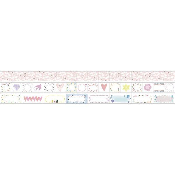 マステ 水性ペンで書けるマスキングテープ・ミシン目入り・スリム・手帳デコ マンスリー・日付なし・タイトル用・ガーリー マークス | MARK'S | 01