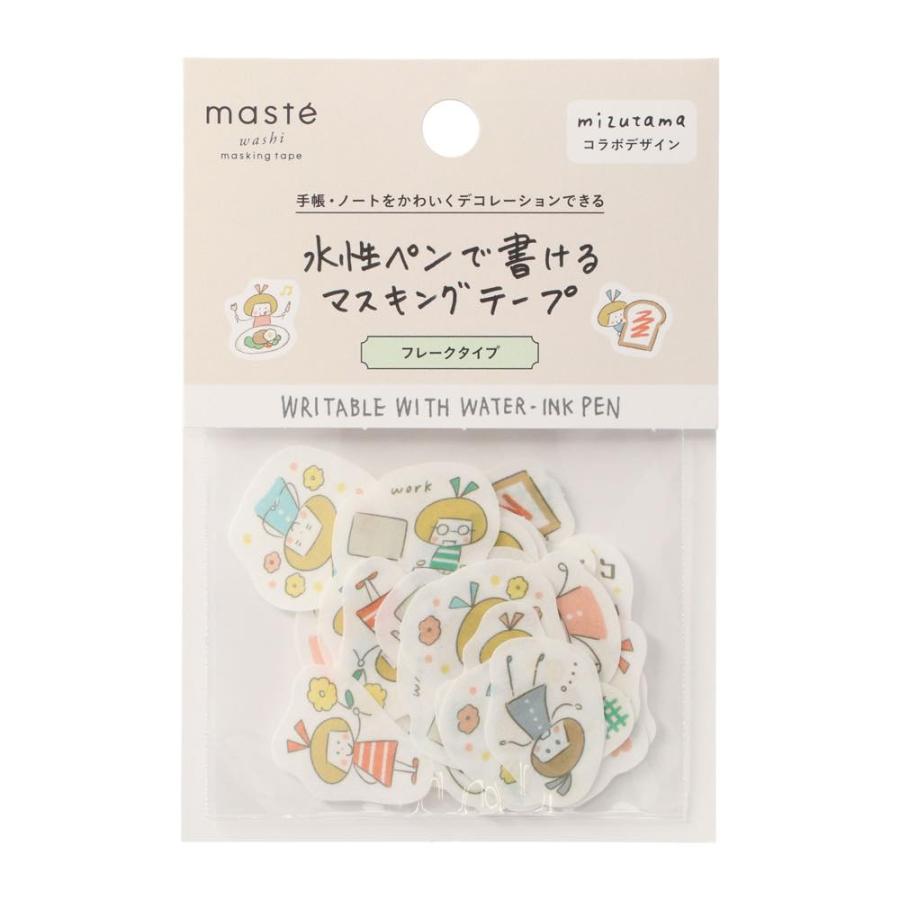 水性ペンで書けるマスキングテープ・フレーク リンちゃん シール ステッカー 雑貨 文具 手帳デコ かわいい 「マステ」 mizutama マークス | MARK'S | 02