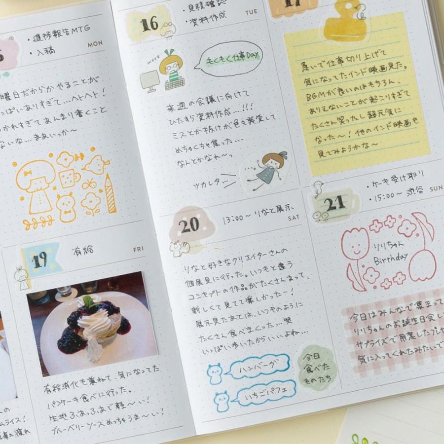 水性ペンで書けるマスキングテープ・フレーク リンちゃん シール ステッカー 雑貨 文具 手帳デコ かわいい 「マステ」 mizutama マークス | MARK'S | 03