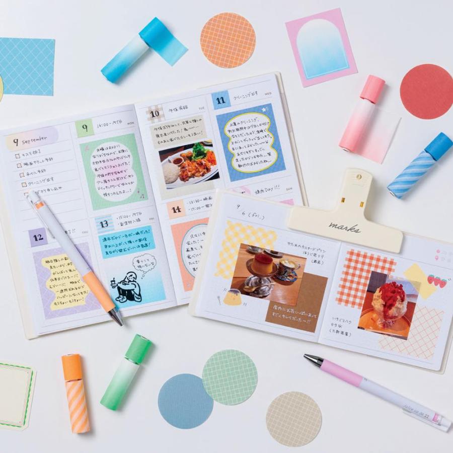 水性ペンで書けるマスキングテープ・ミシン目入り・シート「マステ」 ショートケーキ 手帳 デコ シール 付箋 メモ 3柄 セット かわいい おしゃれ マークス | MARK'S | 04