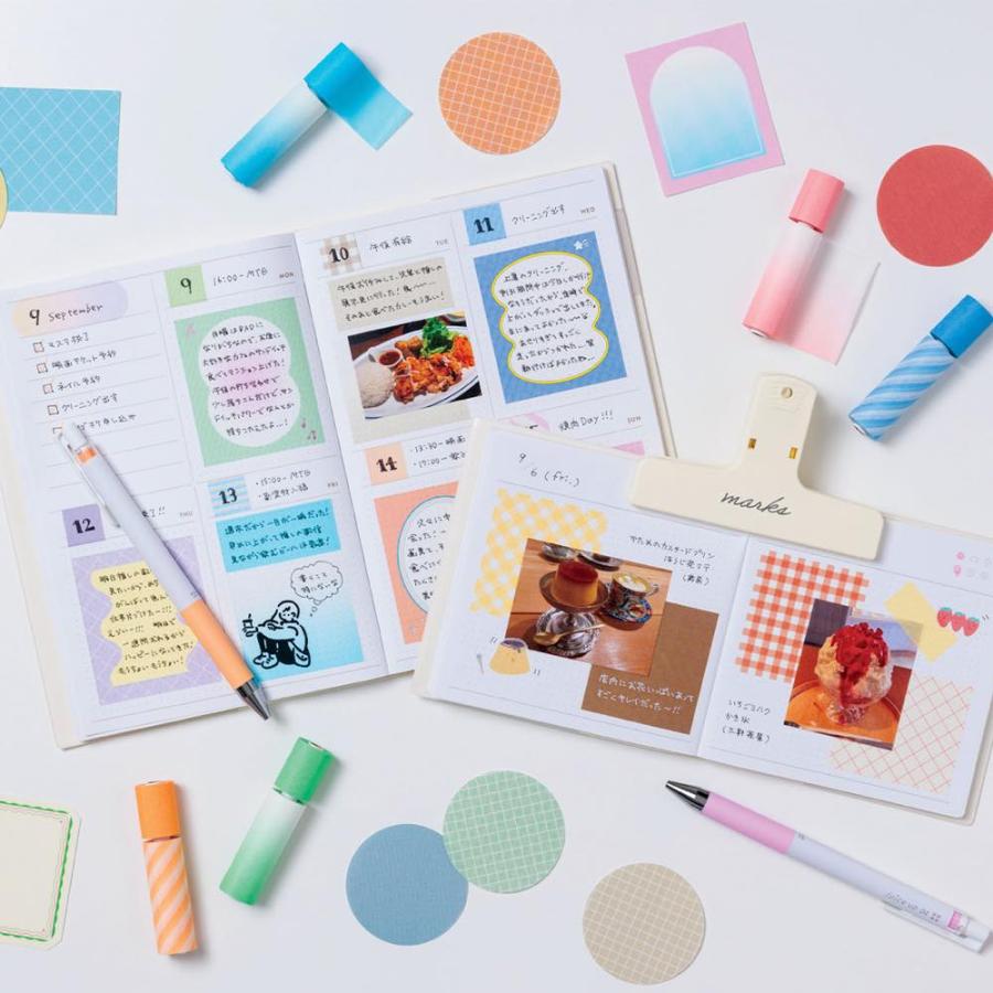 メモ帳 マステ MARK'S 水性ペンで書けるマスキングテープ・ミシン目入り・シート