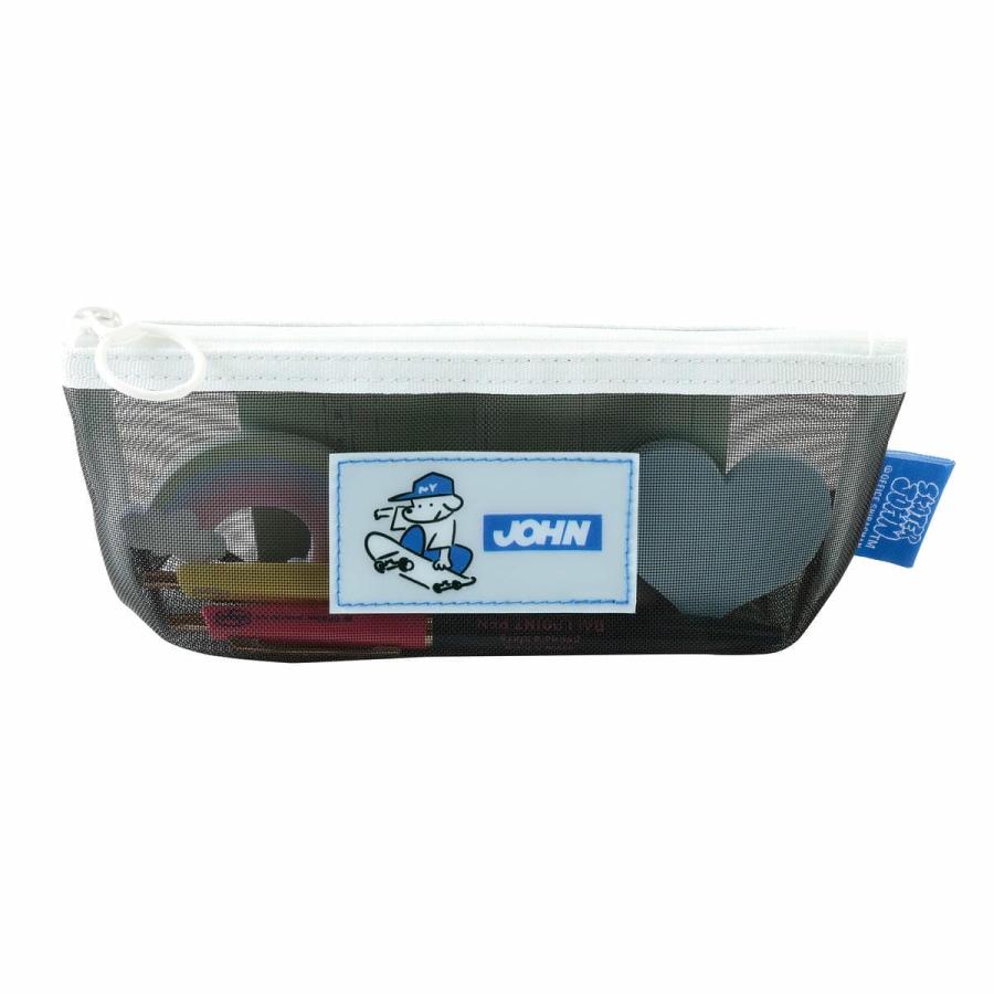 スケータージョン メッシュペンケース 犬 キャラクター 文具 雑貨 スケートボード PVCタグ 小物入れ ペン 文房具 軽量 マークス | MARK'S | 09