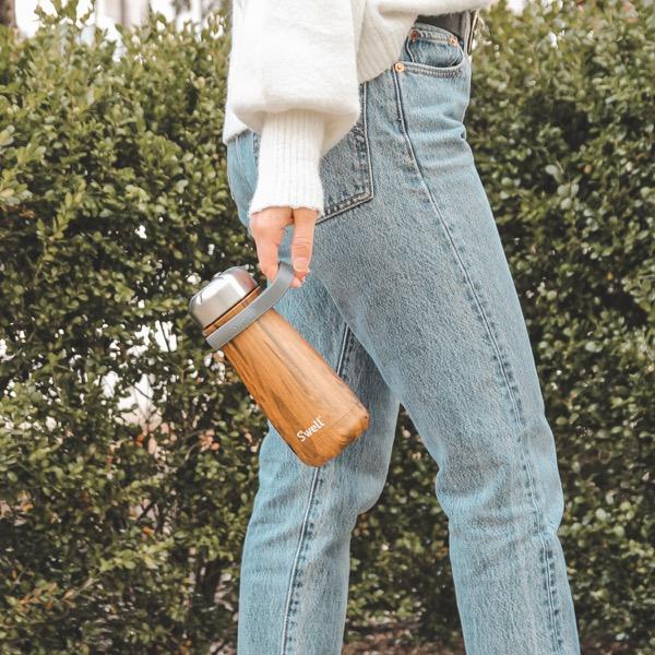 ステンレスボトル・16oz・470ml チークウッド 水筒 保冷 保温 プレゼント ギフト おしゃれ シンプル 大人 マイボトル S'well スウェル