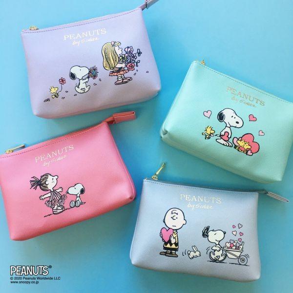 化粧ポーチ コスメポーチ 3ポケット ポーチ ピンク スヌーピー Peanuts ピーナッツ マークス Zrshbi Po03 Pk Online Mark S 通販 Yahoo ショッピング