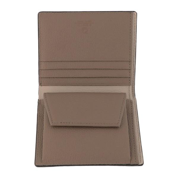 年末特別値下げ！AIGNER 二つ折り財布 ベージュ 　美品　馬の蹄マーク　干支 本革 革 二つ折り ウォレット 財布 ディアシュリンク トープ ベージュ