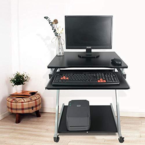 超激安 パソコンラック キャスター付き Pcデスク プリンター台 キーボードテーブル付 コンピュータデスク スライド棚付き モニターアーム取付対応 高い品質 Theblueskycharity Org