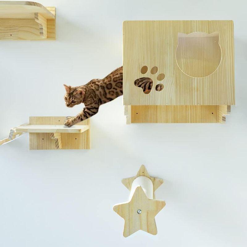 Umora 猫用 キャットタワー 猫家具 キャットステップ 猫棚 猫ハウス 木製 吊り橋 爪とぎポール キャットウォーク 壁付け 遊び場 ス 長さ*幅 猫用 キャットタワー 猫家具 キャットステップ 猫棚 猫ハウス 木製 吊り橋 爪とぎポール キャットウォーク 壁付け 遊び場 ス