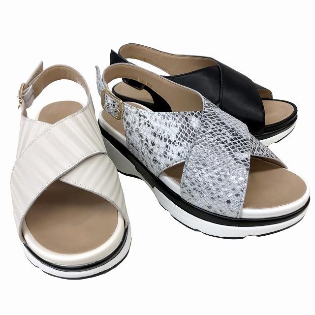 イングプラス Ing Plus レディース スポーツサンダル クロスデザイン バックストラップ 厚底 通勤靴 仕事靴 天然皮革 ブラック ライトグレーh アイボリー 40 マスヤ靴店アビーロード支店 通販 Yahoo ショッピング