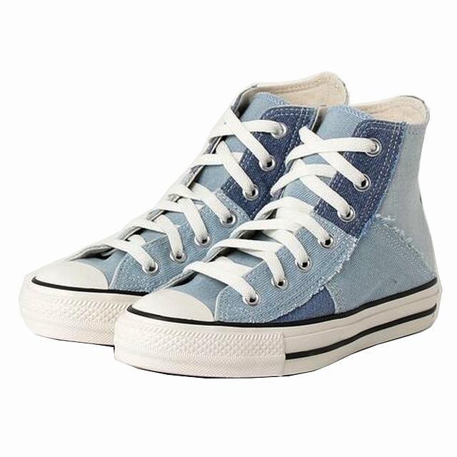 メンズ レディーススニーカー ハイカット コンバース converse オールスター (R) デニム パッチワーク HI ライトブルー ALL STAR (R) DENIM PATCHWORK HI｜marm-shopping0105｜02