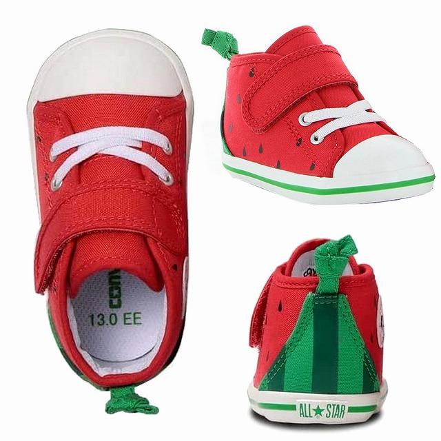 子供スニーカー ベビースニーカー ファーストシューズ コンバース converse ベビー オールスター N フルーティー V-1 スイカ パイナップル BABY ALL STAR N｜marm-shopping0105｜02