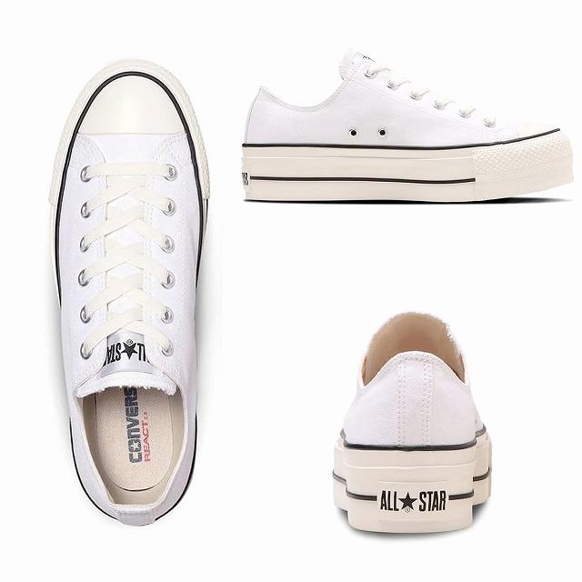 メンズレディース厚底スニーカー ローカット コンバース converse オールスター (R) リフテッド OX ブラック ホワイト CONVERSE ALL STAR (R)｜marm-shopping0105｜03