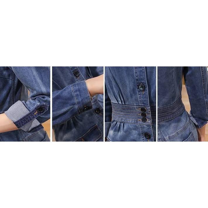 デニムワンピース タイト 大人 シンプル かっこいい 長袖 ミモレ丈 ロング デニム ワンピース Db0003 Marmelo Sunnyday 通販 Yahoo ショッピング