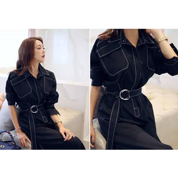 シャツワンピース ロングワンピース ワンピース 秋 レディース ワンピース ロング ミモレ丈 袖あり ベルト付 大人 かっこいい カジュアル きれいめ ワンピース Db00 Marmelo Sunnyday 通販 Yahoo ショッピング