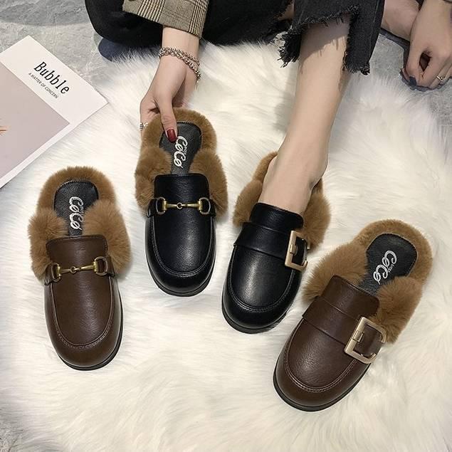 ミュールサンダル ミュールパンプス ローファー サンダル ファー付き ぺったんこ 靴 シューズ レディース スリッパ ファー ローヒール ぺたんこ パンプス Db0281 Marmelo Sunnyday 通販 Yahoo ショッピング