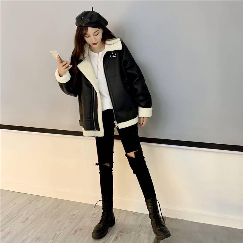 レザージャケット もこもこアウター ボアブルゾン ジャケット ブルゾン アウター コート レディース コーデ ショート丈 ボア レザー スタンドカラ オー Db0365 Marmelo Sunnyday 通販 Yahoo ショッピング