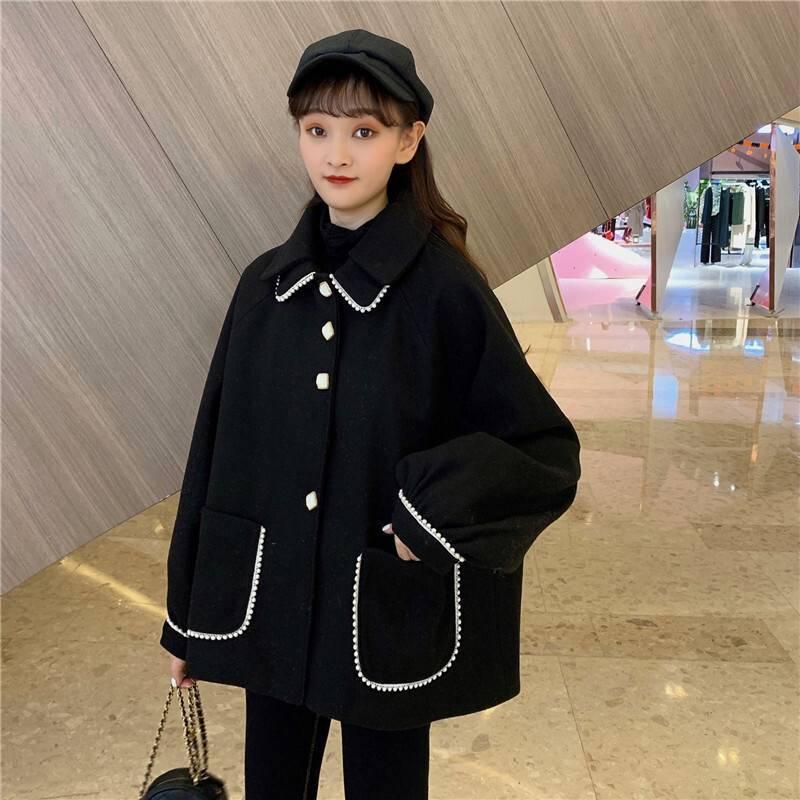 ショート丈コート ミディアムコート 黒 コート アウター ジャケット レディース 秋 冬 10代 代 30代 ショート丈 オーバーサイズ ゆったり 黒 Db0401 Marmelo Sunnyday 通販 Yahoo ショッピング