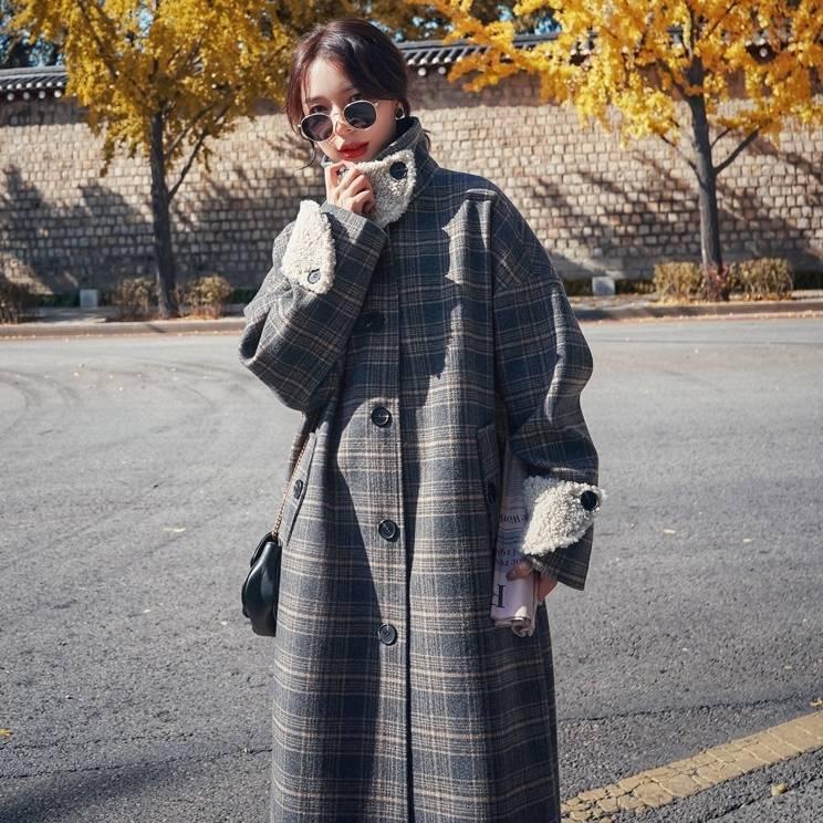 チェックコート ロングコート ボア 超ロング丈 もこもこ おしゃれ きれいめ アウター コート 上着 ジャケット レディース コーデ 10代 代 30代 40代 秋 冬 Db0462 Marmelo Sunnyday 通販 Yahoo ショッピング