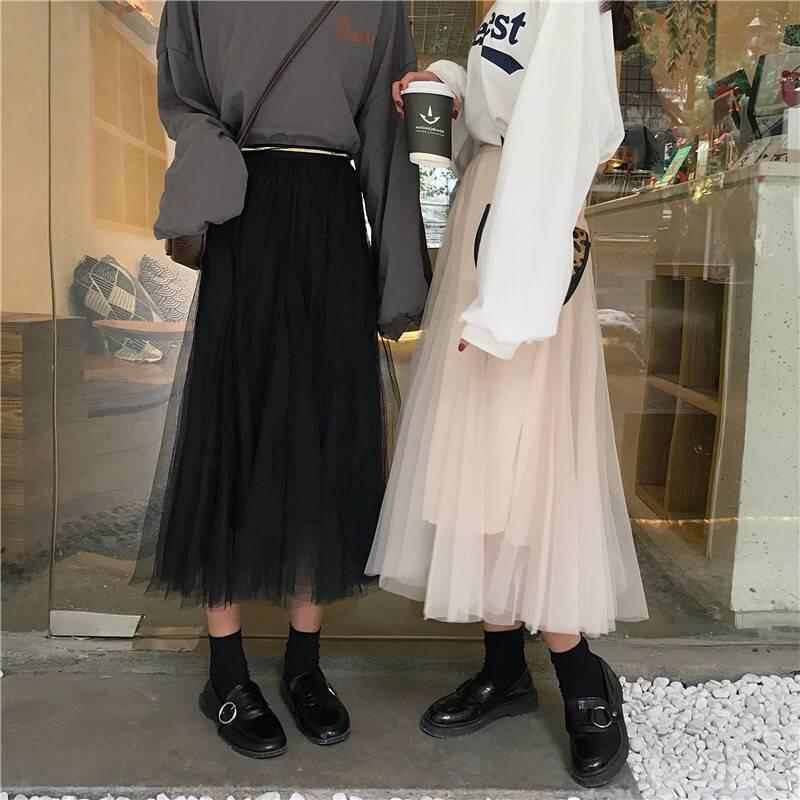 チュールスカート ロングスカート レディース スカート ボトムス 春 夏 秋 10代 代 30代 韓国 おしゃれ かわいい ミモレ丈 スカート コーデ A Db0627 Marmelo Sunnyday 通販 Yahoo ショッピング