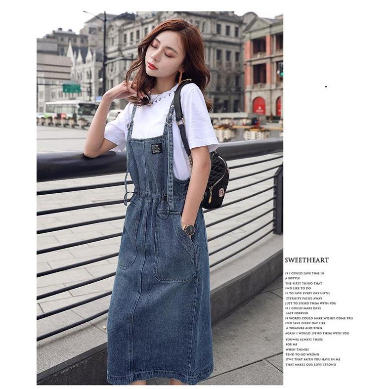 半額品 デニムワンピース ジャンパースカート ロング ワンピース レディース ミモレ丈 ロング デニム かわいい おしゃれ カジュアル 無地 春 夏 最新人気 Www Centrodeladultomayor Com Uy