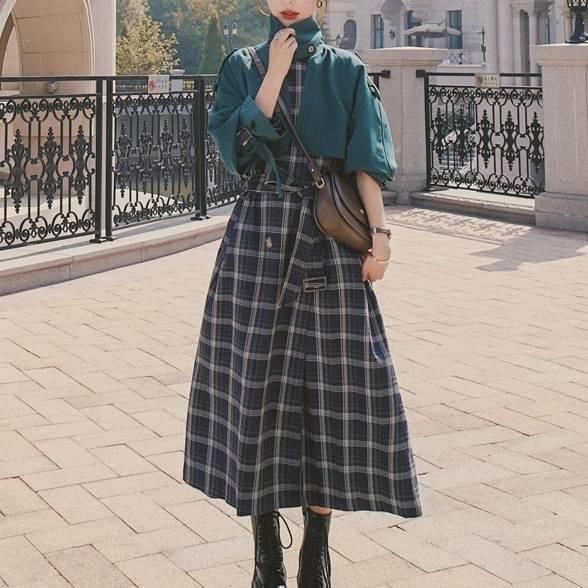 アウター レディース コート ロング トレンチコート チェック柄 切り替え バイカラー 秋カラー 緑 大人可愛い きれいめ 長袖 トラッド ウインドブレーカー 無地 Db1096 Marmelo Sunnyday 通販 Yahoo ショッピング