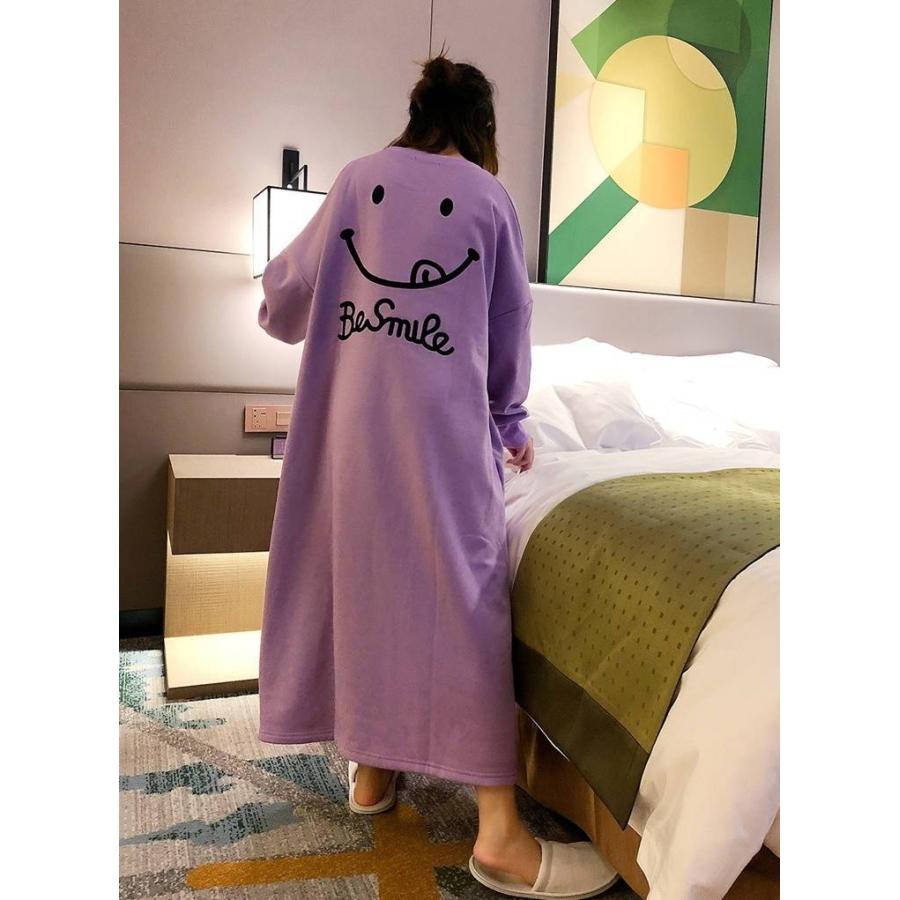 ルームウェア レディース もこもこ かわいい ワンピース パジャマ 秋 冬 ニコちゃん カジュアル 寝巻き 部屋着 ホームウェア もこもこ フリース 大きいサイズ Xl Db1257 Marmelo Sunnyday 通販 Yahoo ショッピング