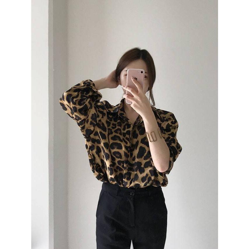 トップス レディース シャツ ブラウス Vネック ヒョウ柄 レオパード レトロ 長袖 華やか 大人カジュアル かっこいい コーデ きれいめ ファッション 女っぽ Db1290 Marmelo Sunnyday 通販 Yahoo ショッピング