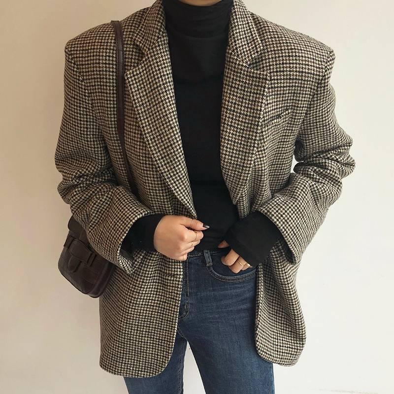 ジャケット レディース 千鳥格子 チェック柄 アウター コート ショート丈 おじジャケット おじコーデ テーラードジャケット おしゃれ レトロ トラッド シック Db1294 Marmelo Sunnyday 通販 Yahoo ショッピング